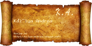 Kólya Andrea névjegykártya