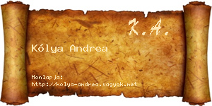 Kólya Andrea névjegykártya