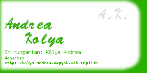 andrea kolya business card