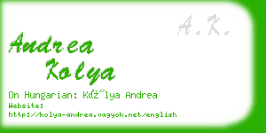 andrea kolya business card